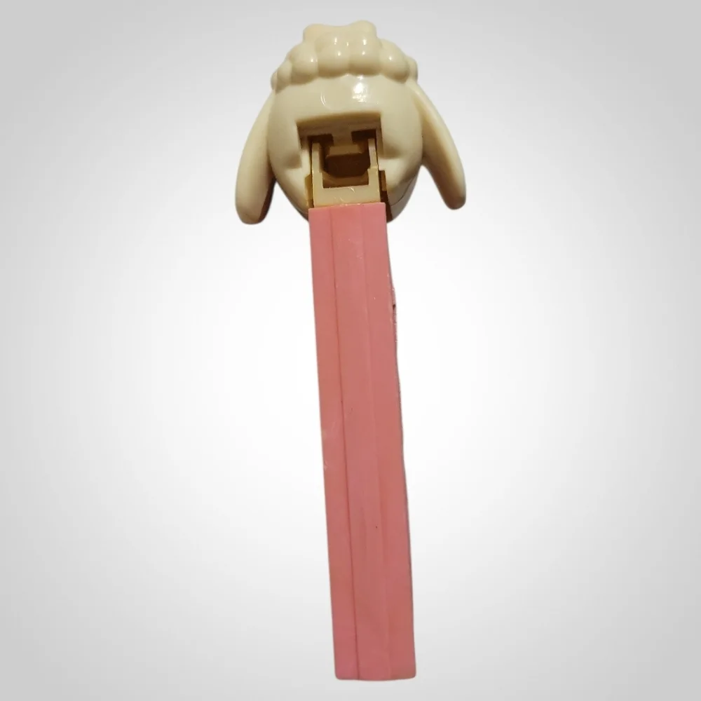 1 Vtg 1960's PEZ Easter White Lamb Chop Pink No Foot Candy Dispenser